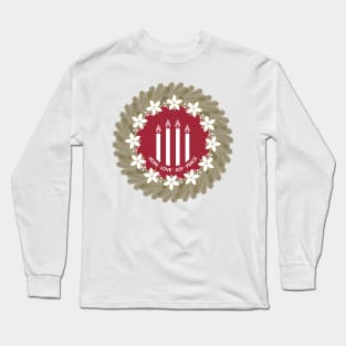 Four Advent candles lit in anticipation of the birth of Jesus Christ Long Sleeve T-Shirt